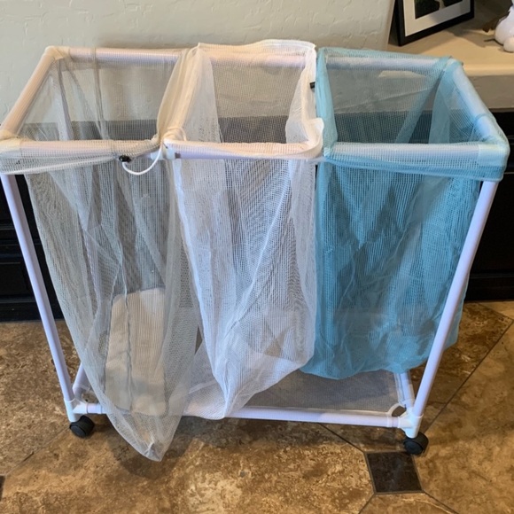 Laundry Hamper Three Separate Bags Removable - Picture 1 of 4